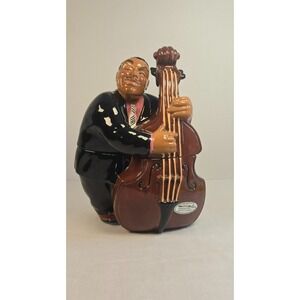 Clay Art Stonelite Ceramic Cookie Jar Jazz Bass Player Man - Hand Painted